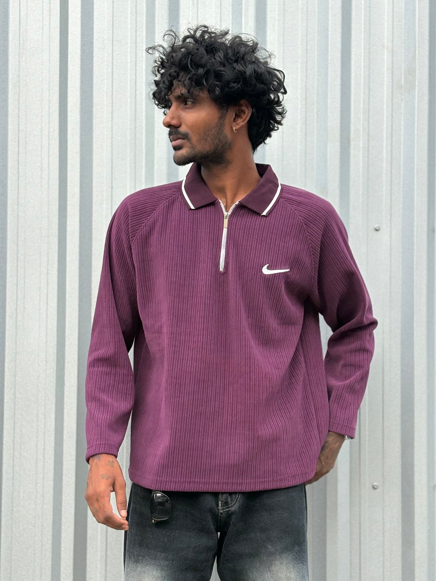 Purple Zipper Sweatshirt
