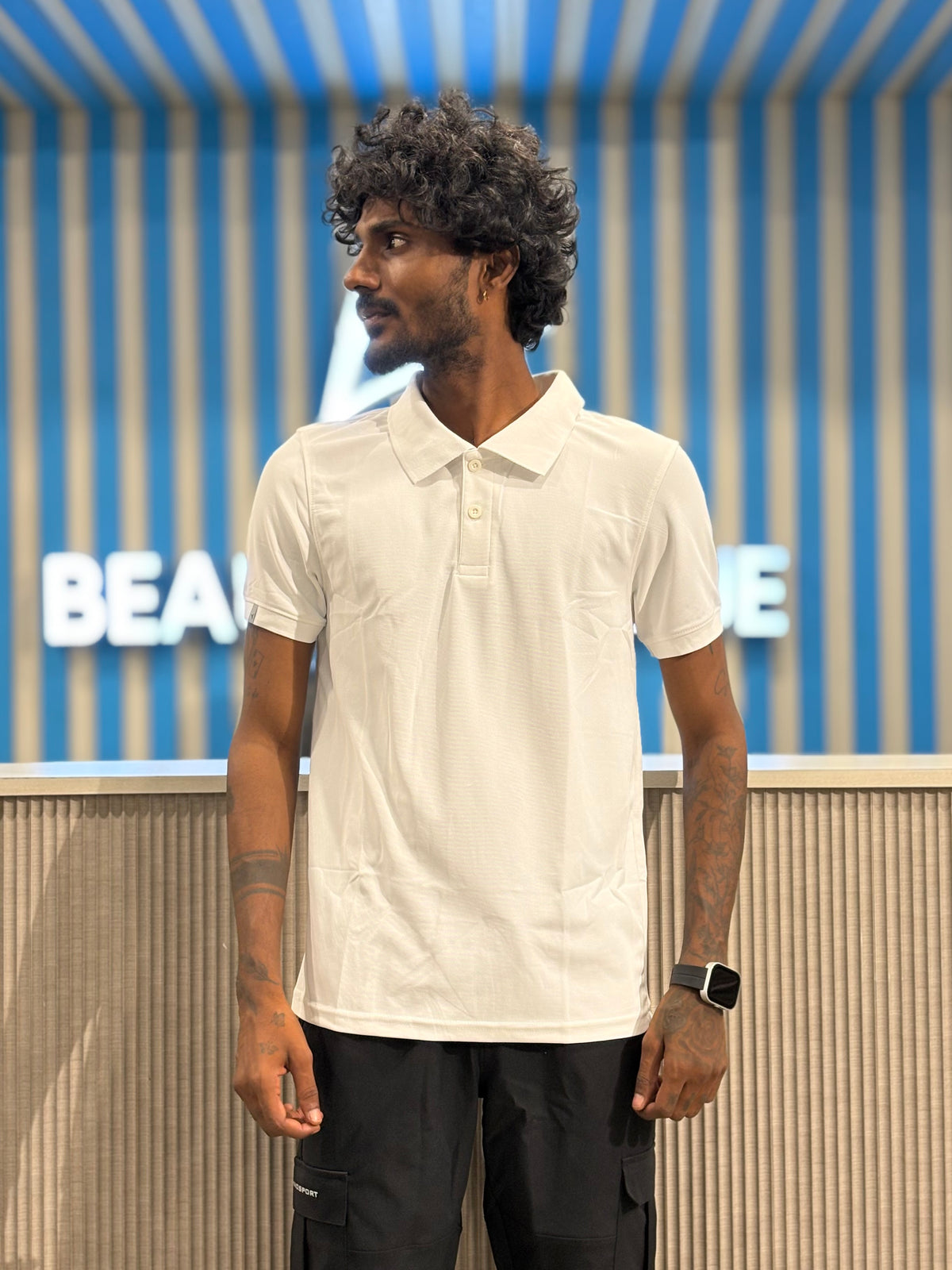 White Honeycomb Polo Tshirt