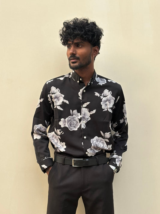 Black Rayon Viscose Shirt