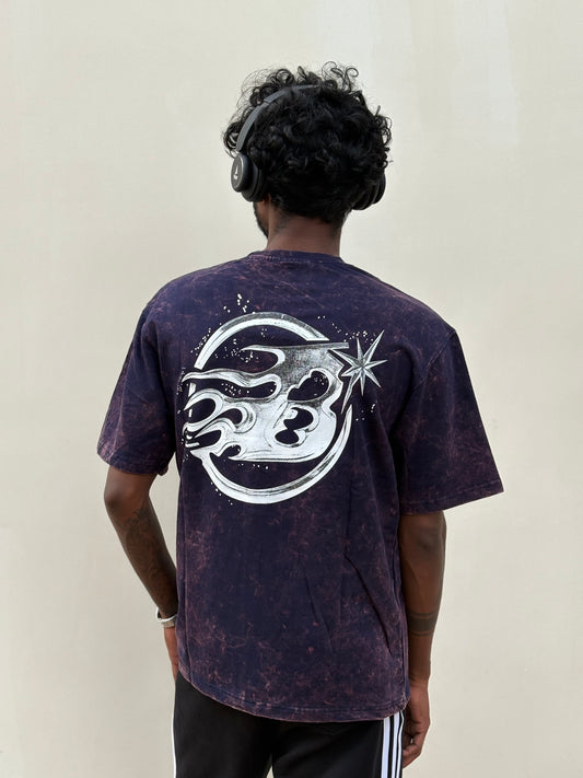 Purple Acid Wash Oversized Tshirt