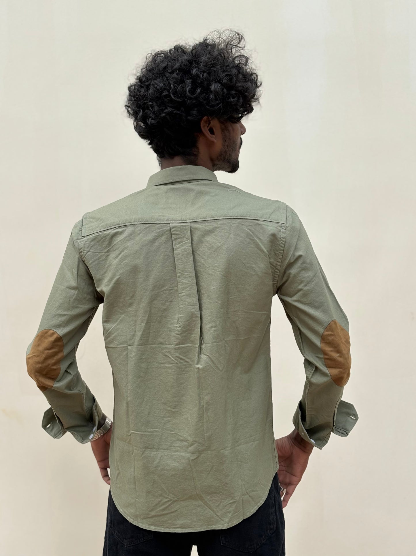 Light Green Elbow Patch Shirt