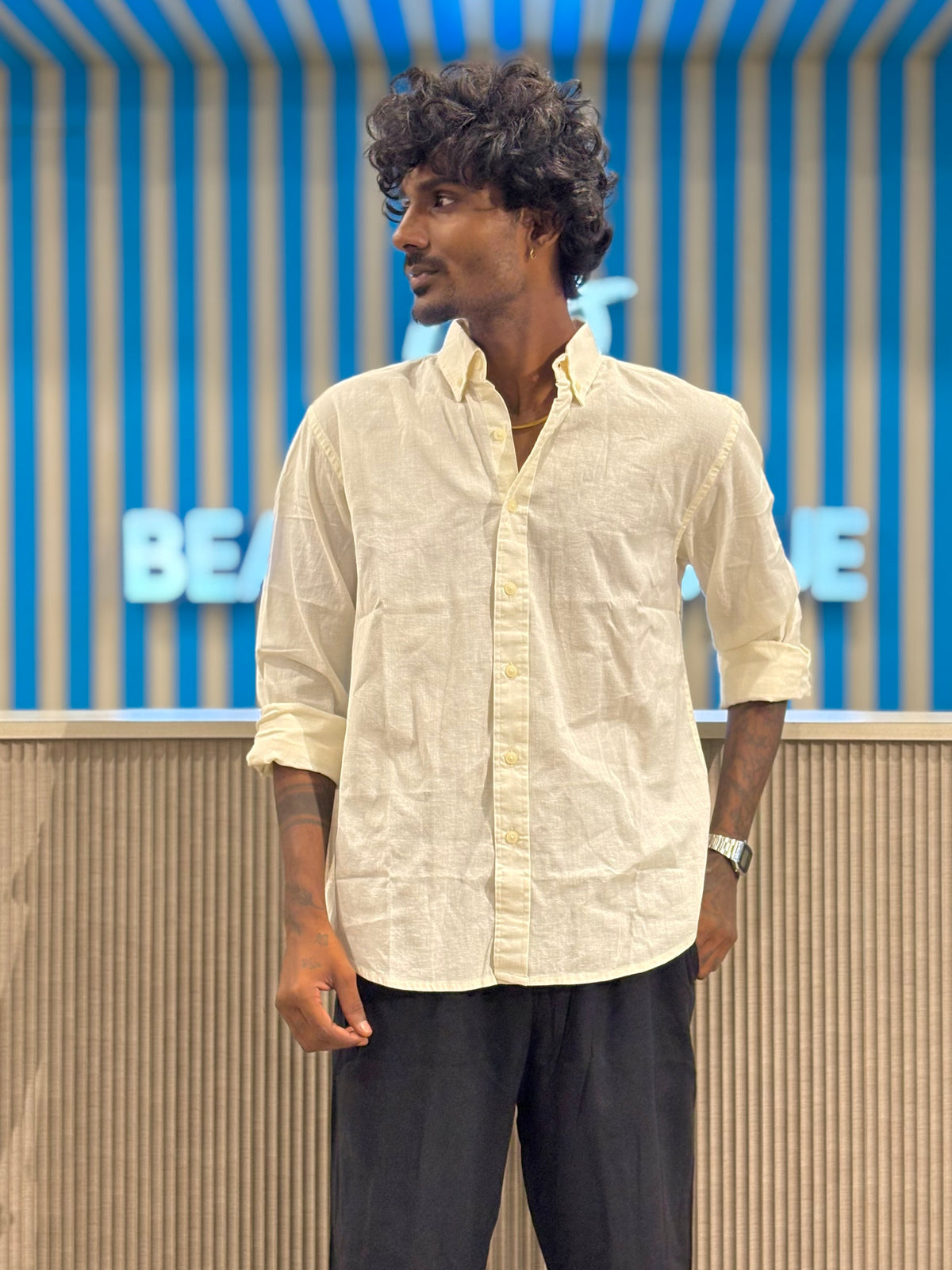 Cream Linen Shirt