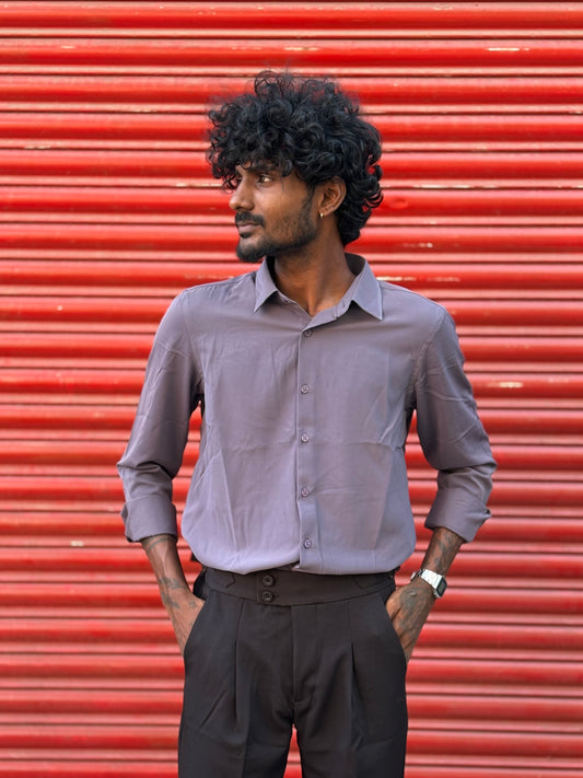 Purple Armani Solid Shirt