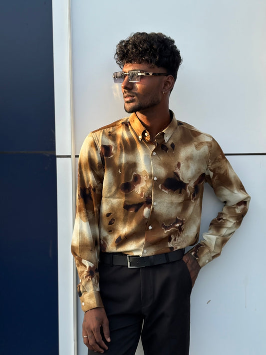 Brown Imported Rayon Viscose Shirt