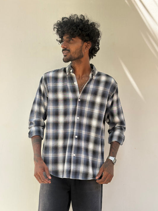 Blue Flannel Checked Shirt
