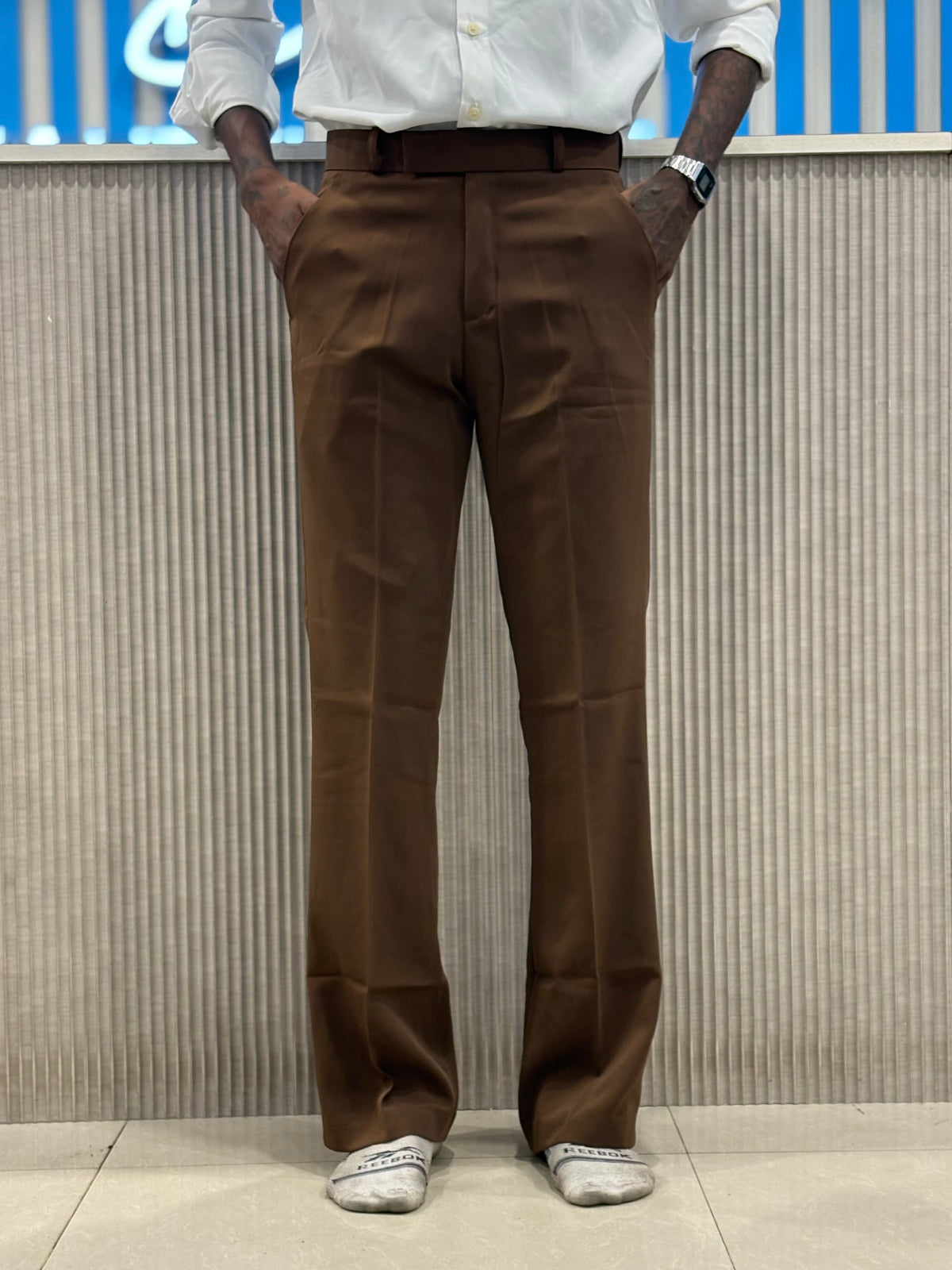 Brown Armani Bootcut Formal Pants