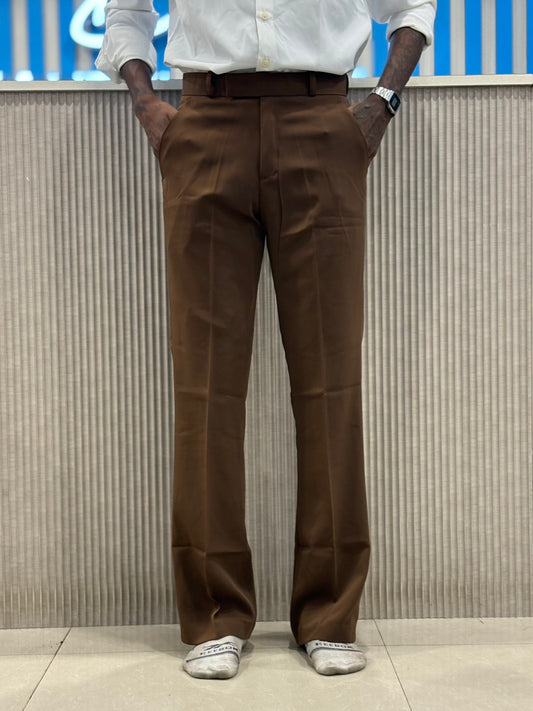 Brown Armani Bootcut Formal Pants