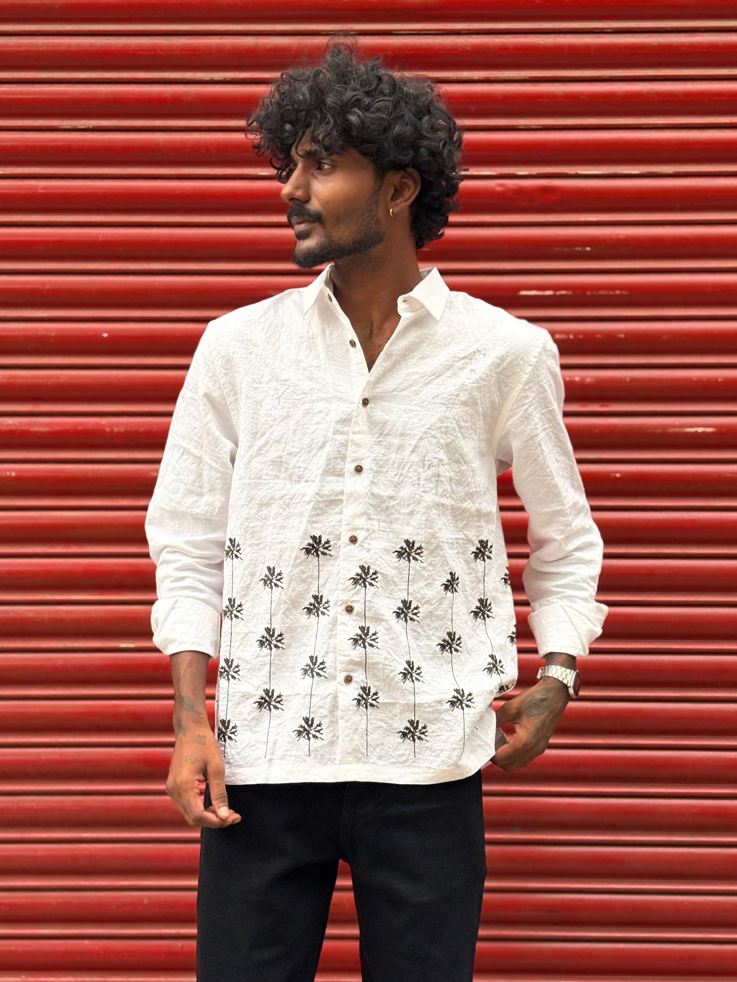 White Bottom Embroidery Shirt