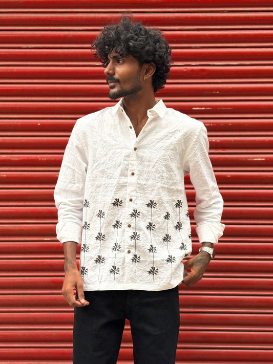 White Bottom Embroidery Shirt