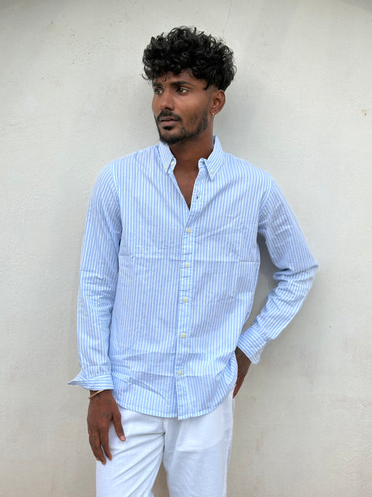 Blue Striped Old Money Shirt