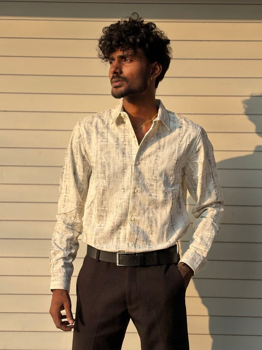 White Printed Stone Shirt