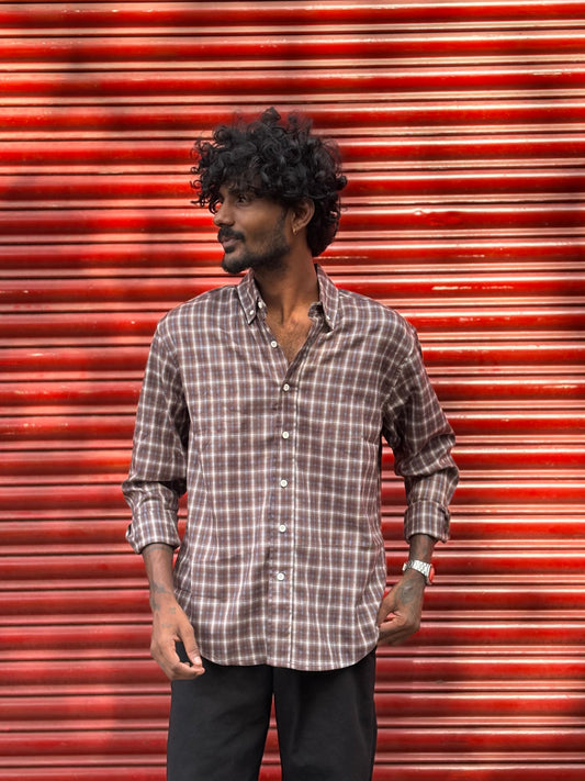 Brown Flannel Checked Shirt