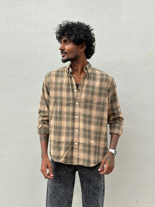 Green Flannel Checked Shirt