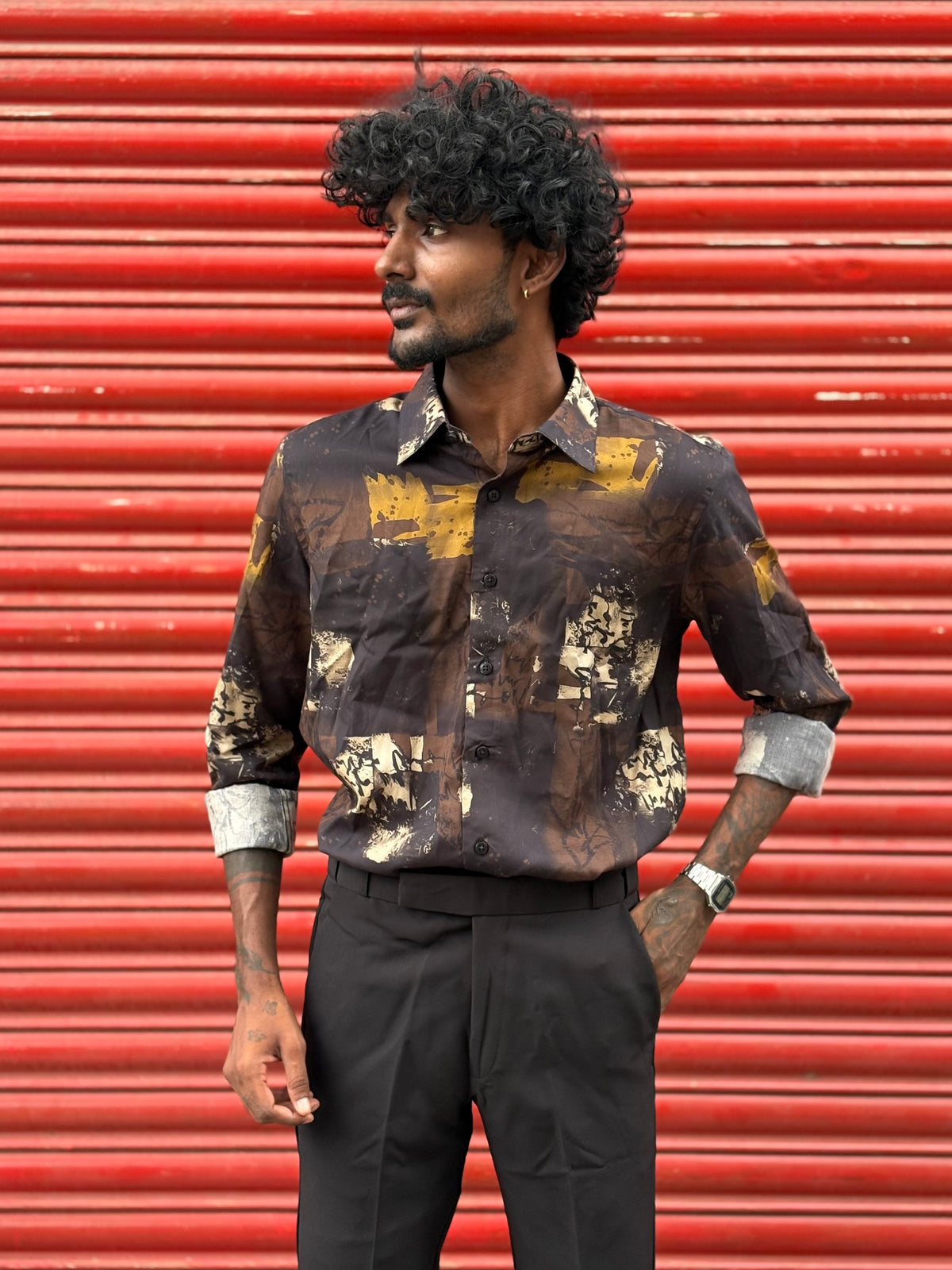 Black Printed Shirt