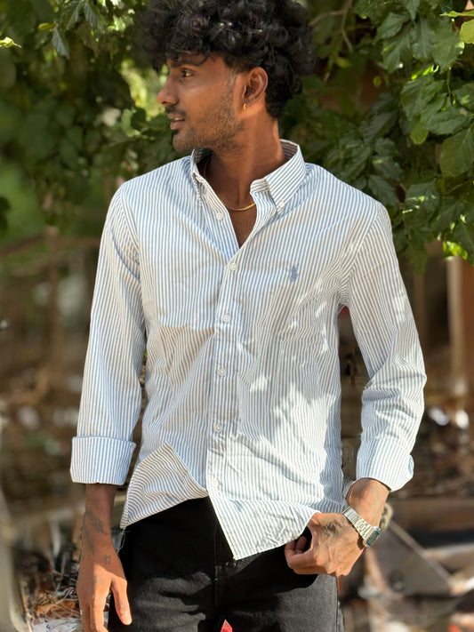 Blue Striped Old Money Shirt