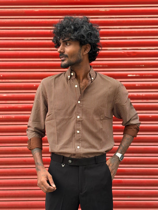 Brown Striped Shirt