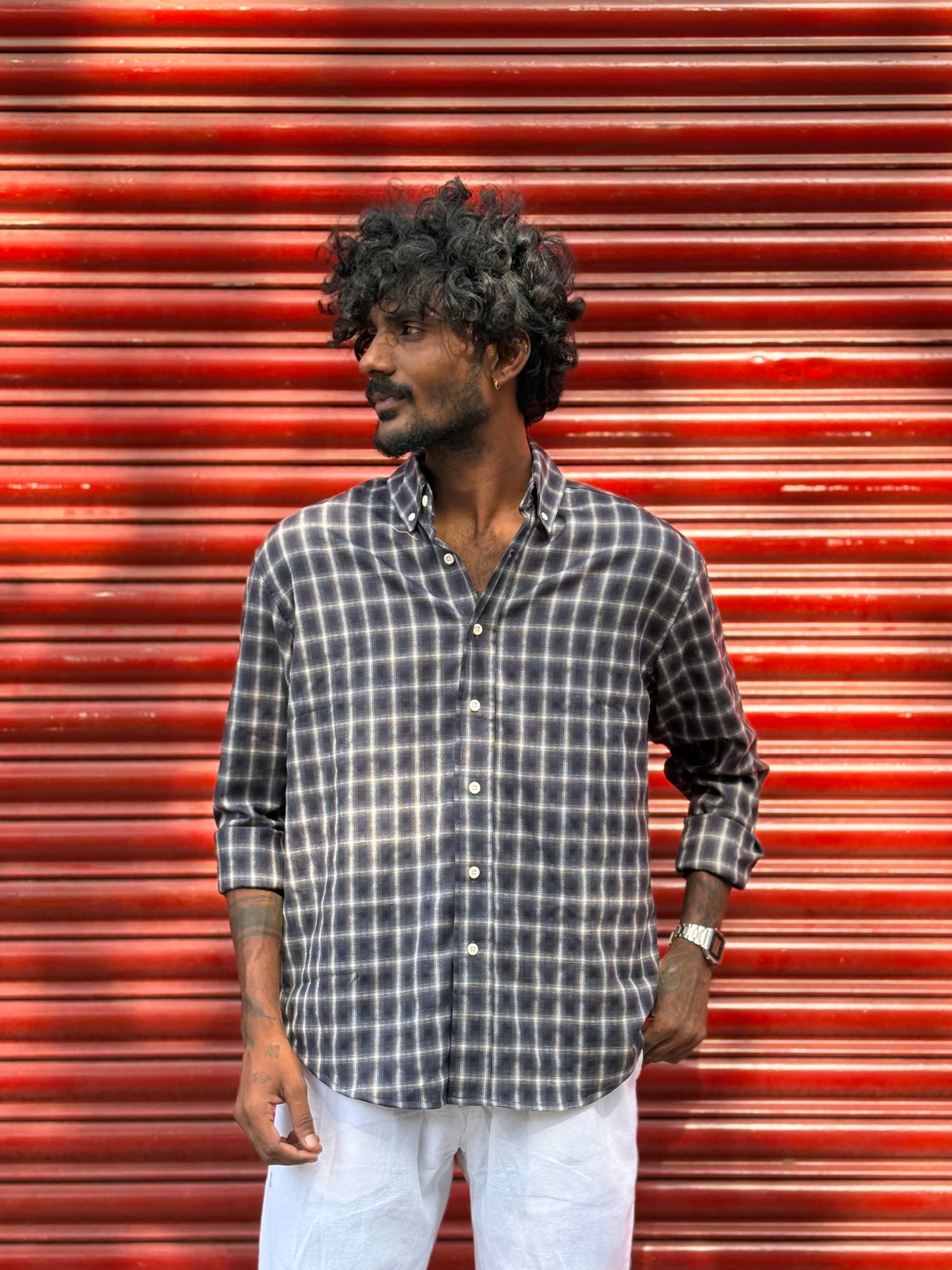 Blue Flannel Checked Shirt
