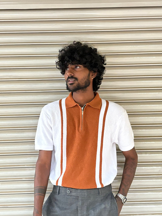 Brown Old Money Polo Tshirt
