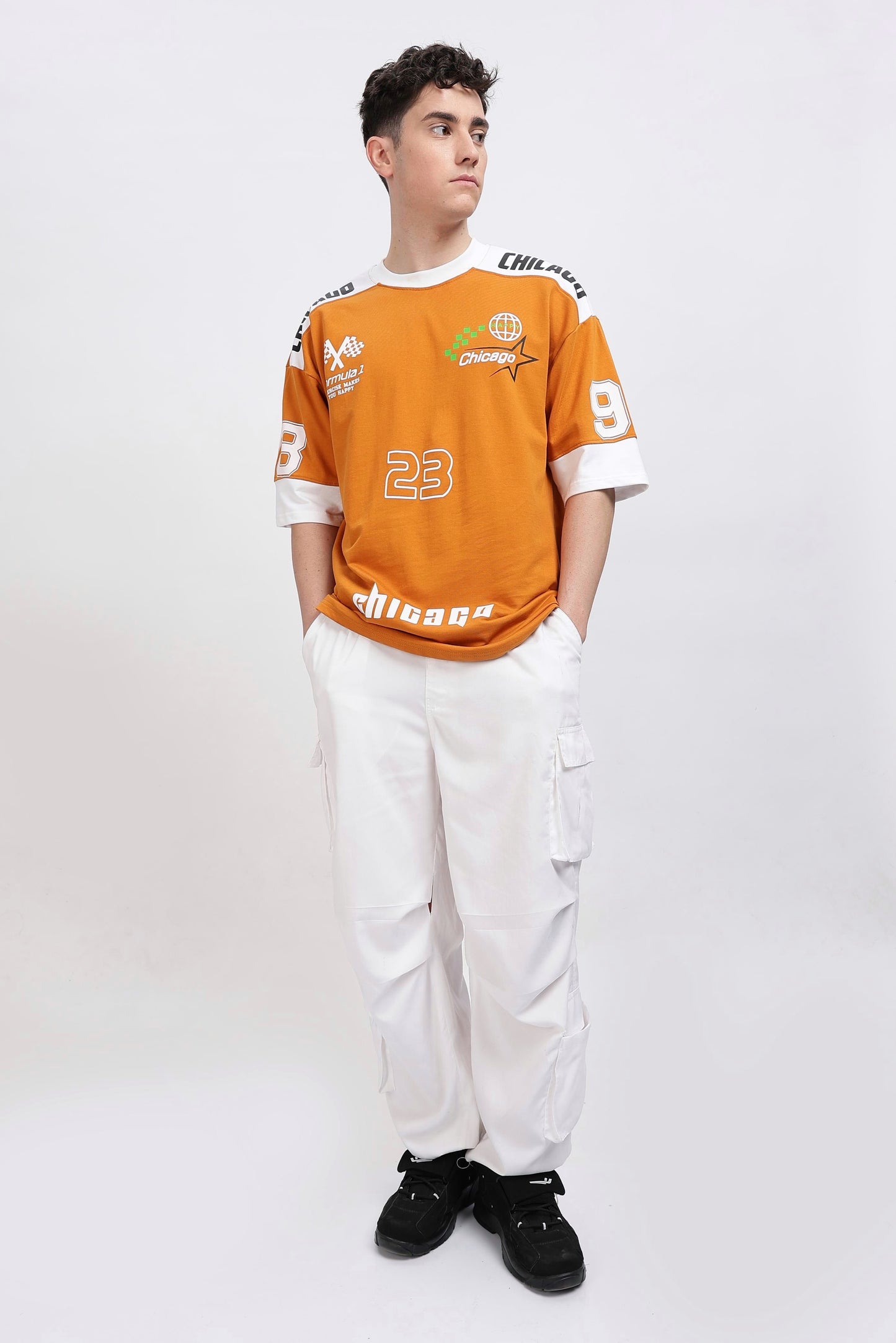 Orange And White Oversized Tshirt