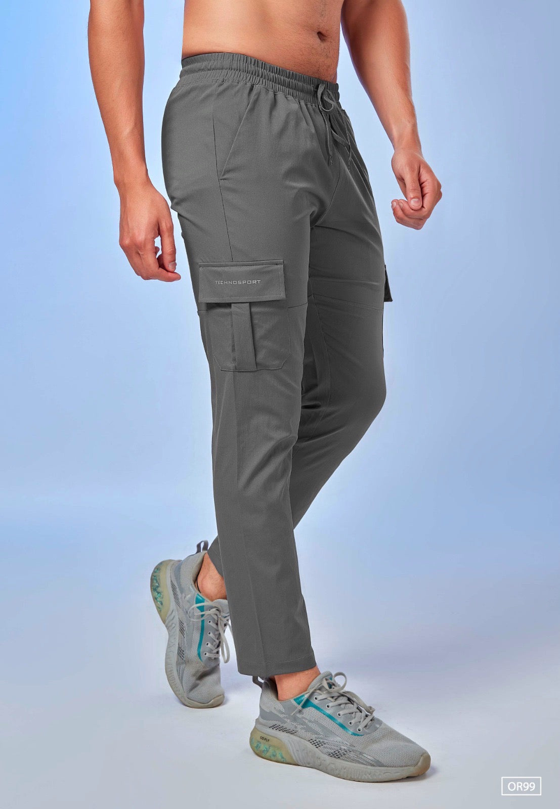 Solid Woven Cargo Track Pants