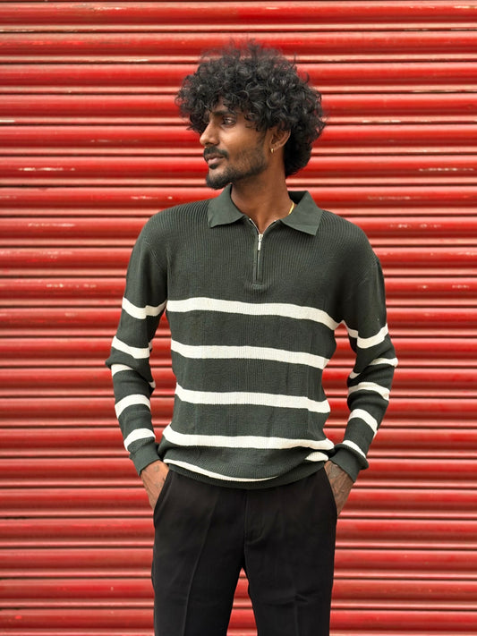 Green Full Sleeve Polo Tshirt
