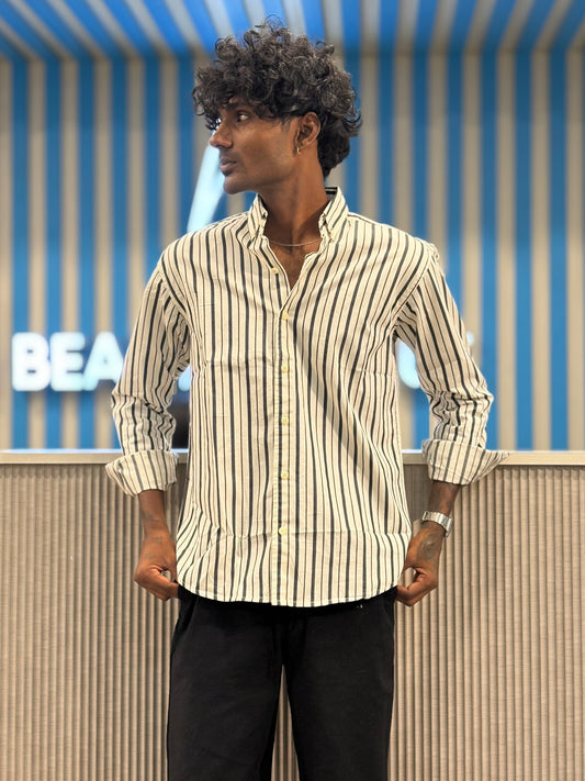 Black Striped Old Money Shirt