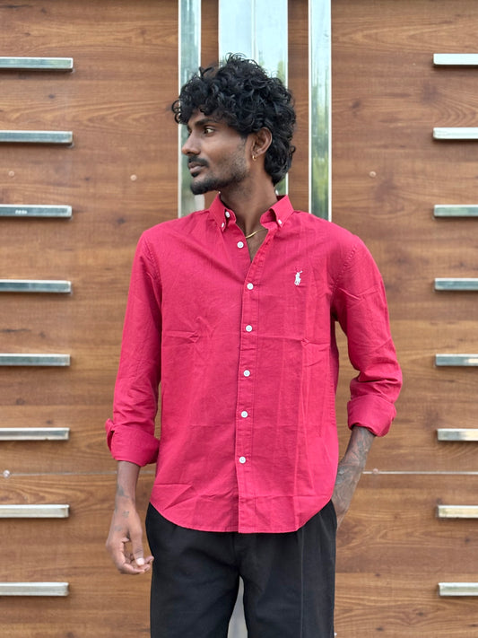 Red Linen Shirt