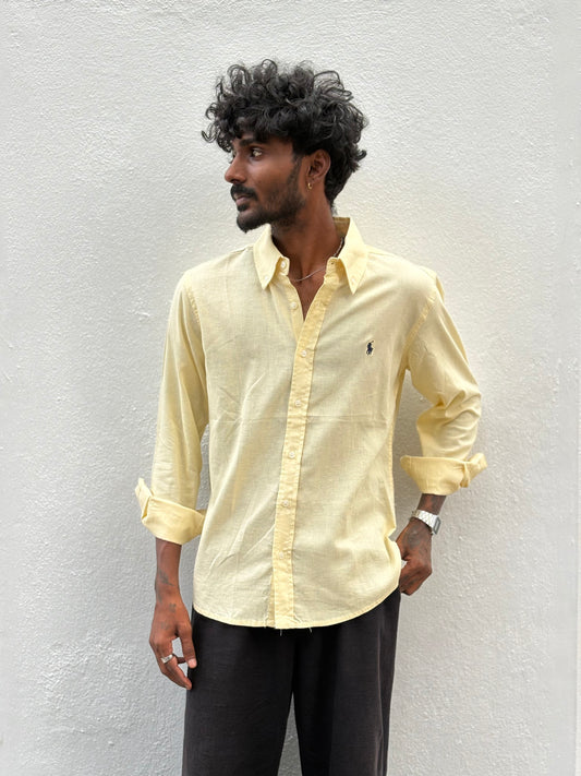 Light Yellow Linen Shirt