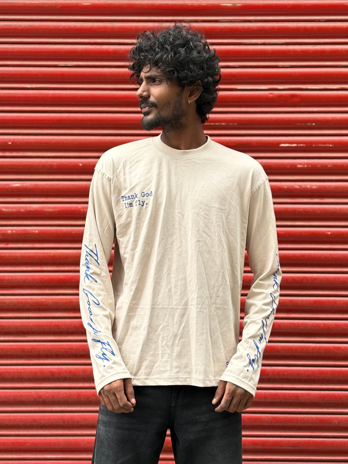 White Streetwear Full sleeve T-shirt