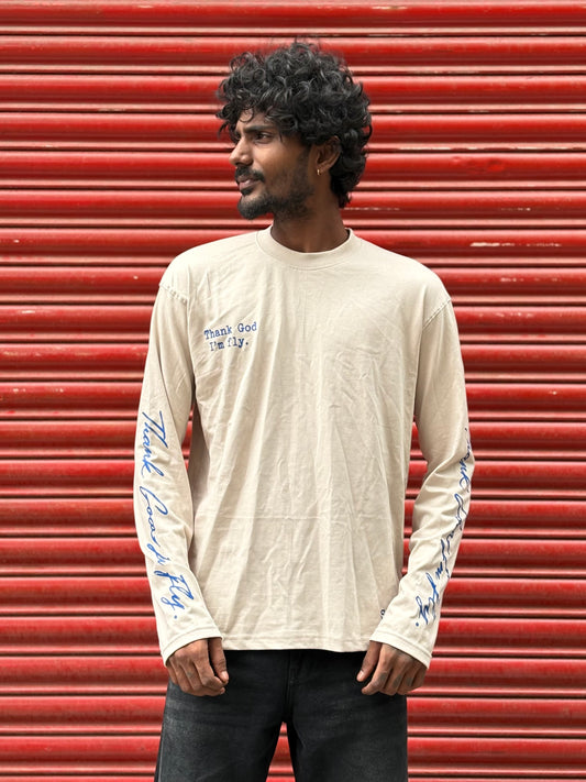 White Streetwear Full sleeve T-shirt