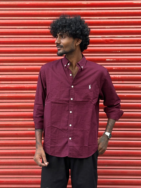Maroon Linen Shirt
