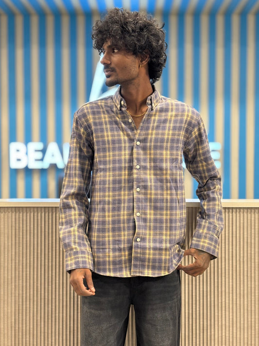 Purple Imported Flannel Checked Shirt