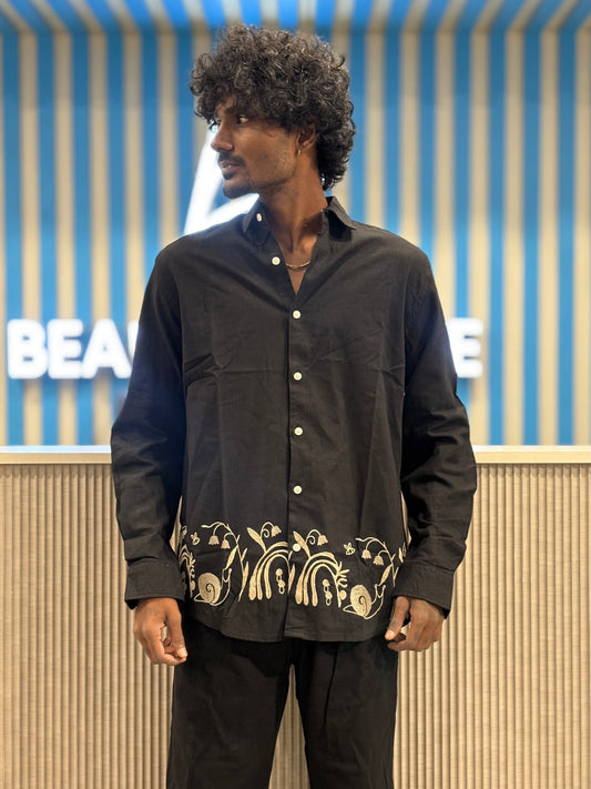 Black Bottom Embroidery Shirt