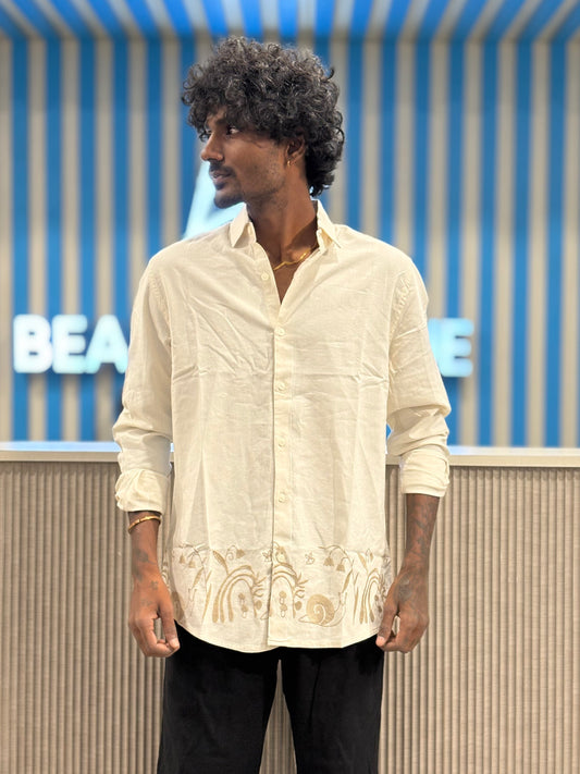 Off White Bottom Embroidery Shirt