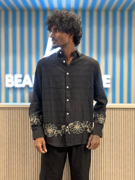 Black Bottom Embroidery Shirt
