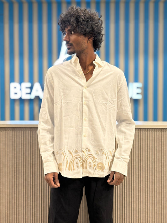 White Bottom Embroidery Shirt