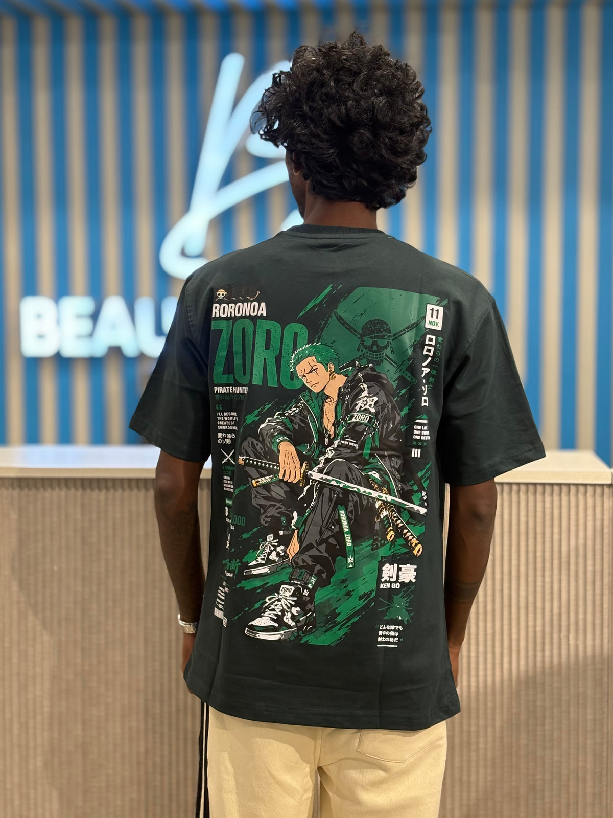 Green Anime Oversized Tshirt