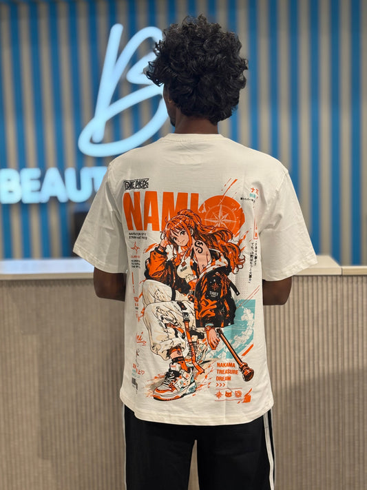 White Anime Oversized Tshirt