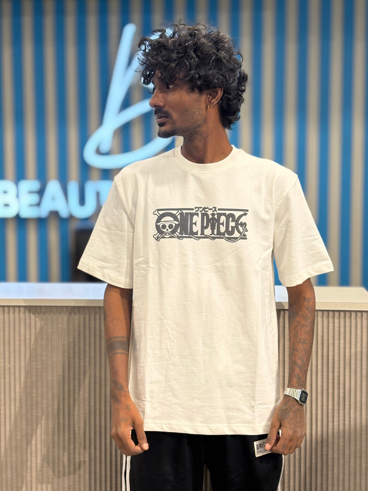 White Anime Oversized Tshirt