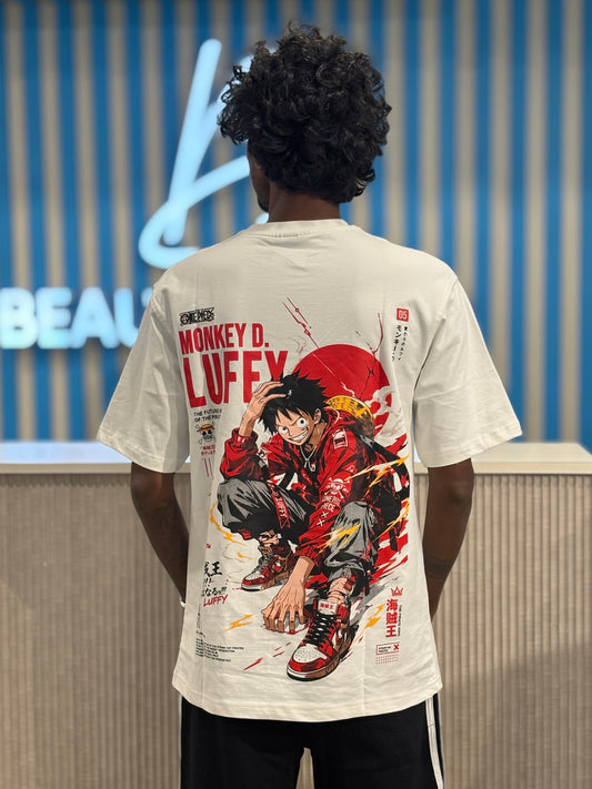 White Anime Oversized Tshirt