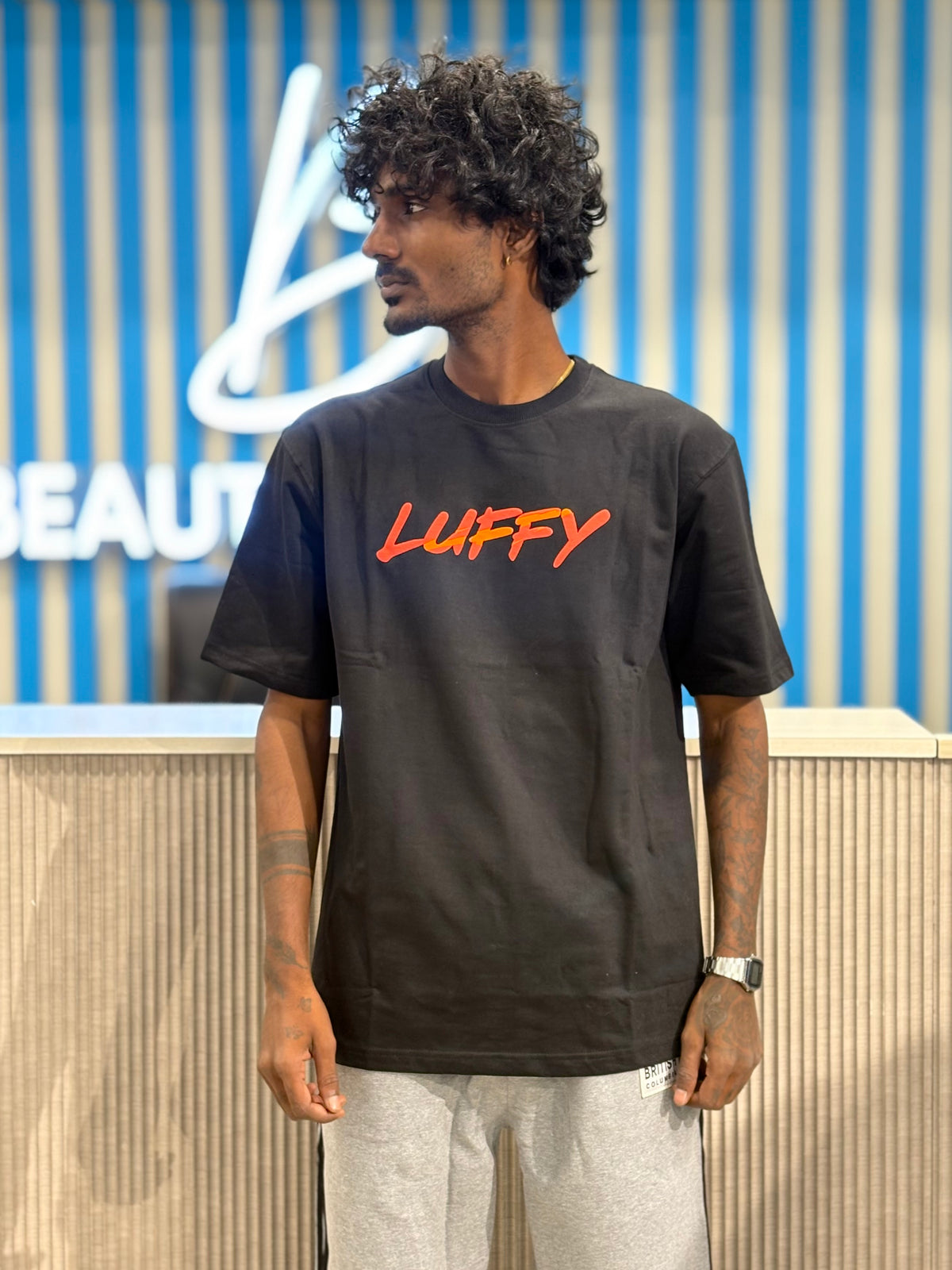 Black Anime Oversized Tshirt