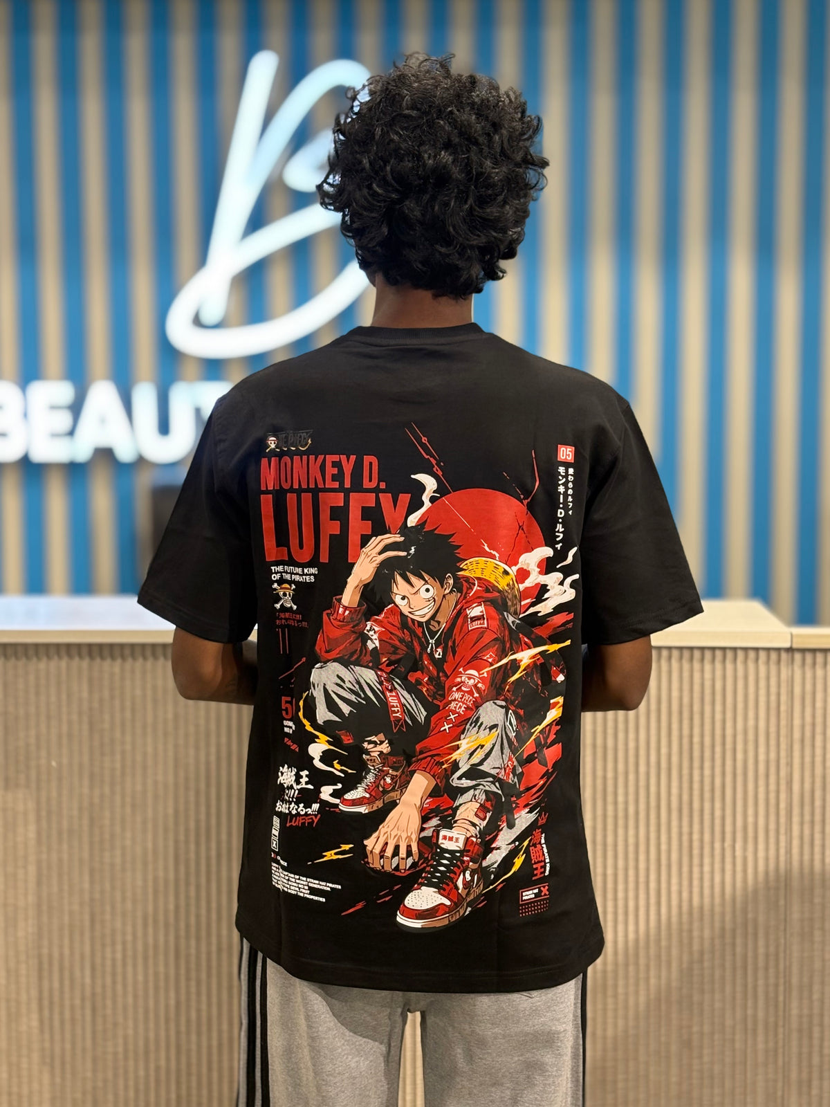 Black Anime Oversized Tshirt
