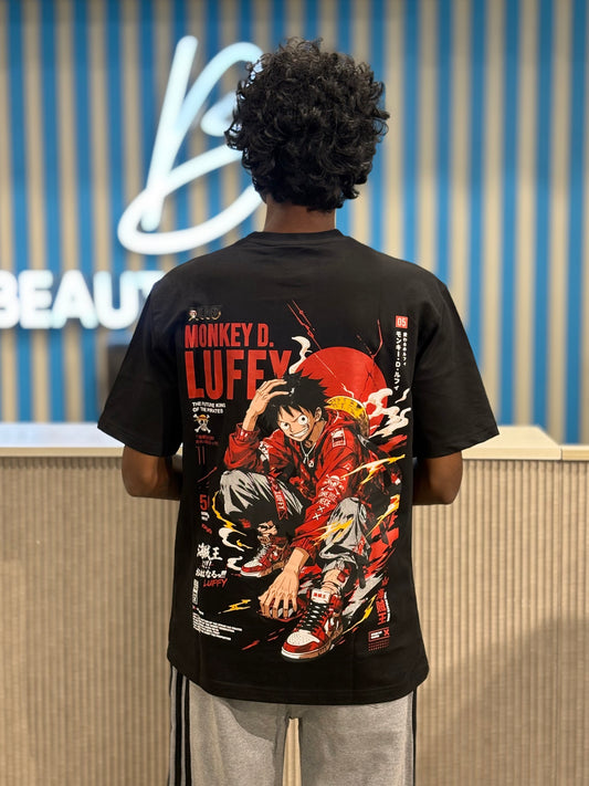 Black Anime Oversized Tshirt