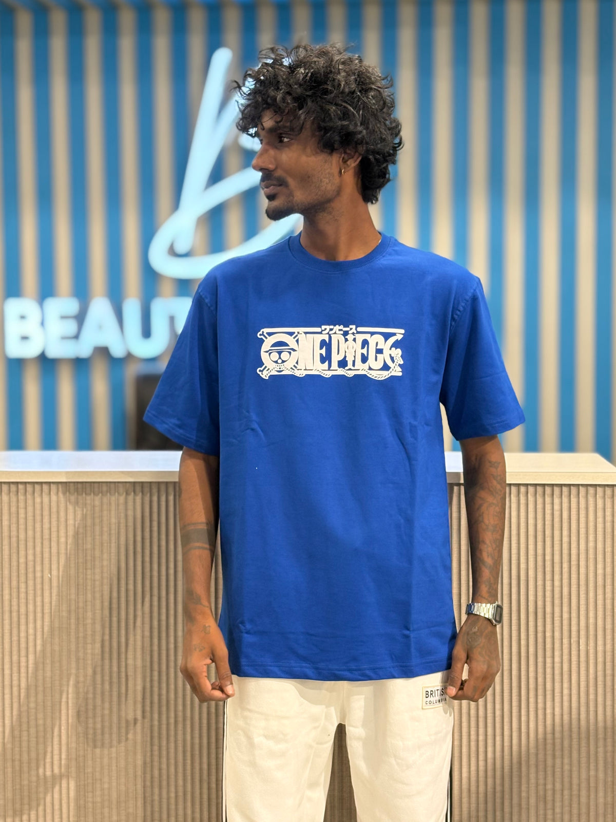 Blue Anime Oversized Tshirt