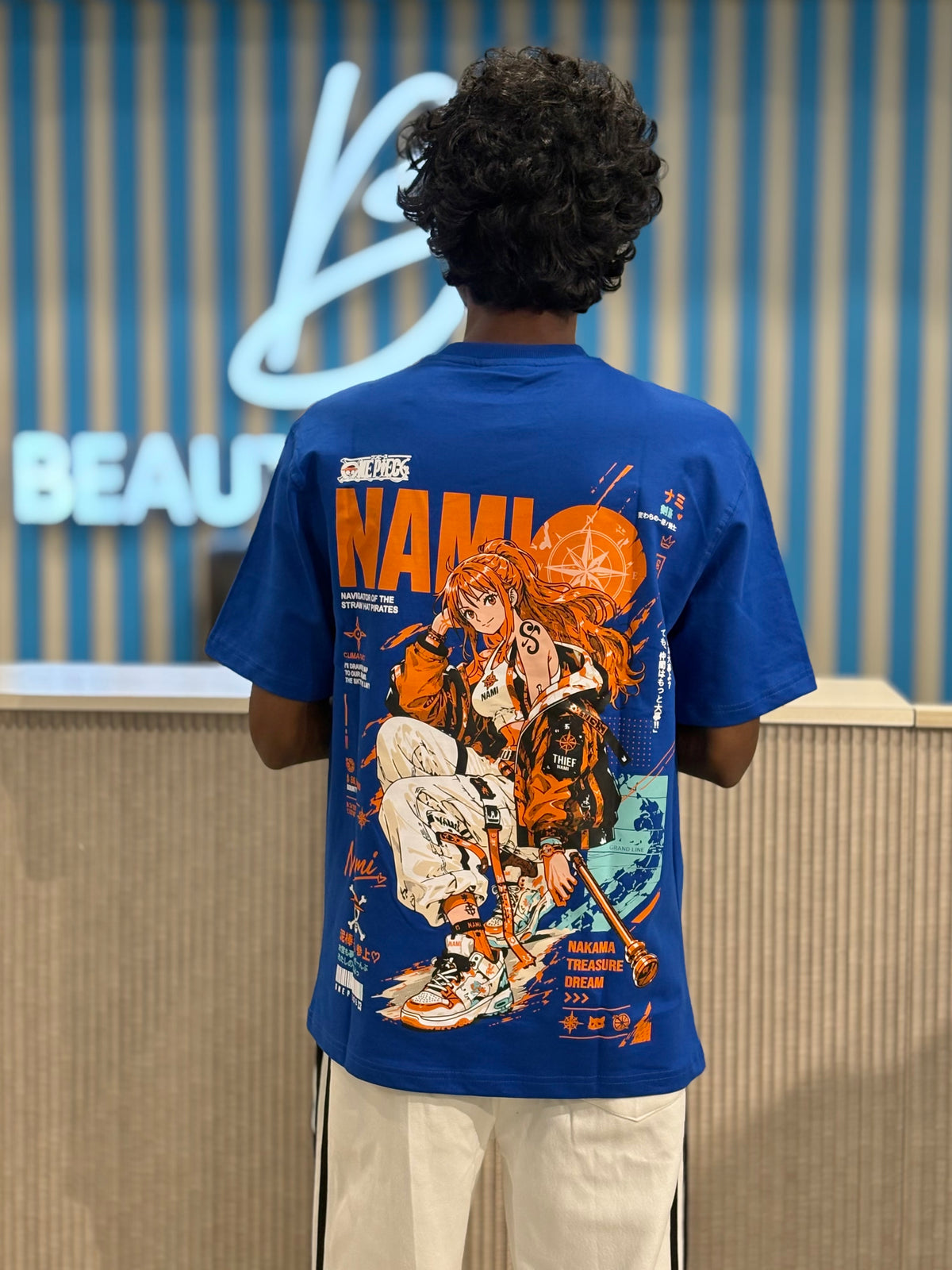Blue Anime Oversized Tshirt