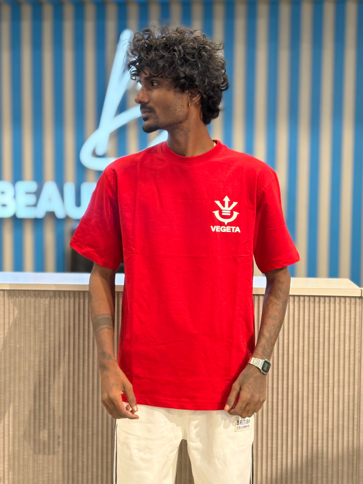 Red Anime Oversized Tshirt