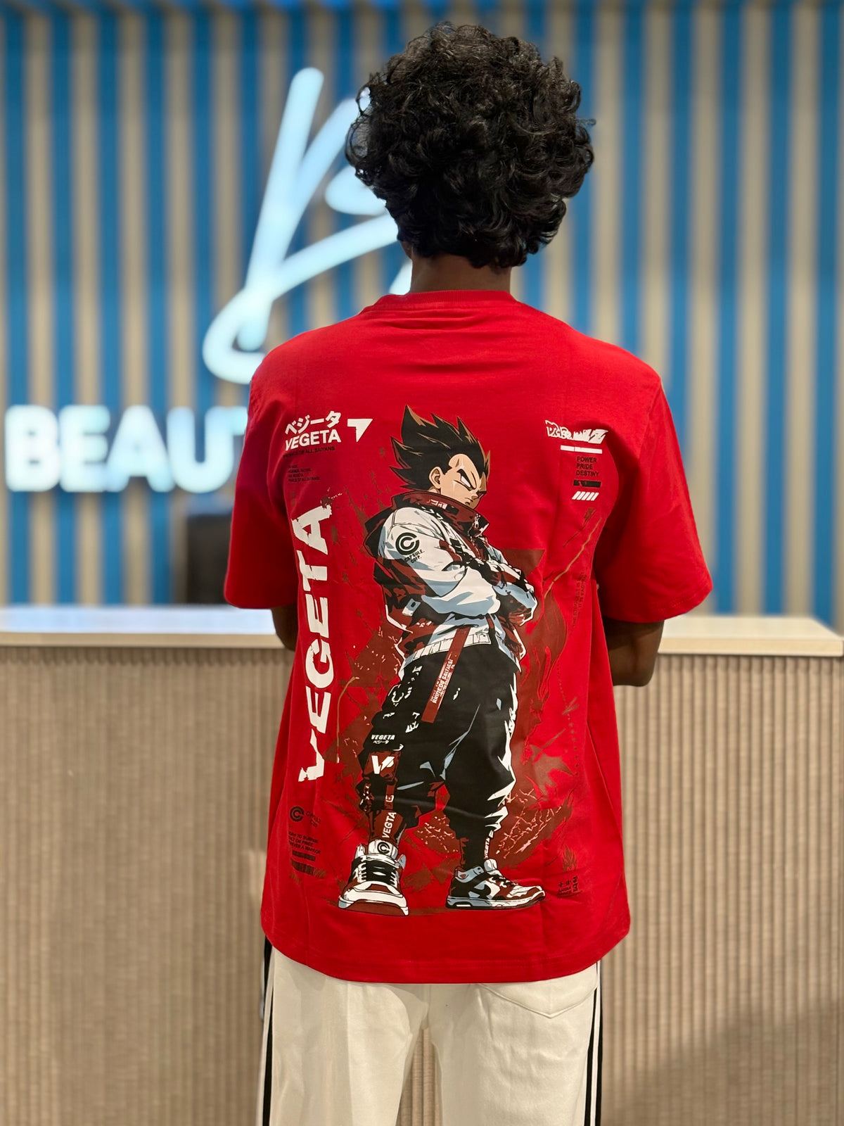 Red Anime Oversized Tshirt